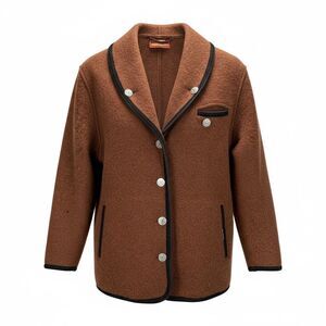 Vintage Geiger Austria Wool Jacket 42 Brown Boiled Wool Alpine